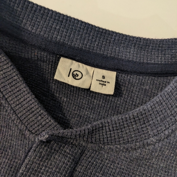 tentree Long Sleeve Waffle Henley Shirt | Heathered Blue | Small | EUC - Picture 5 of 13